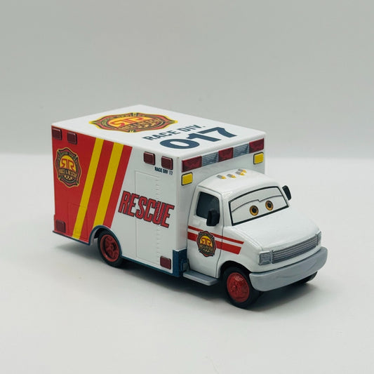 Disney Pixar Cars - RACE & RESCUE MORGAN MARTINS AMBULANCE - 1:55 Diecast