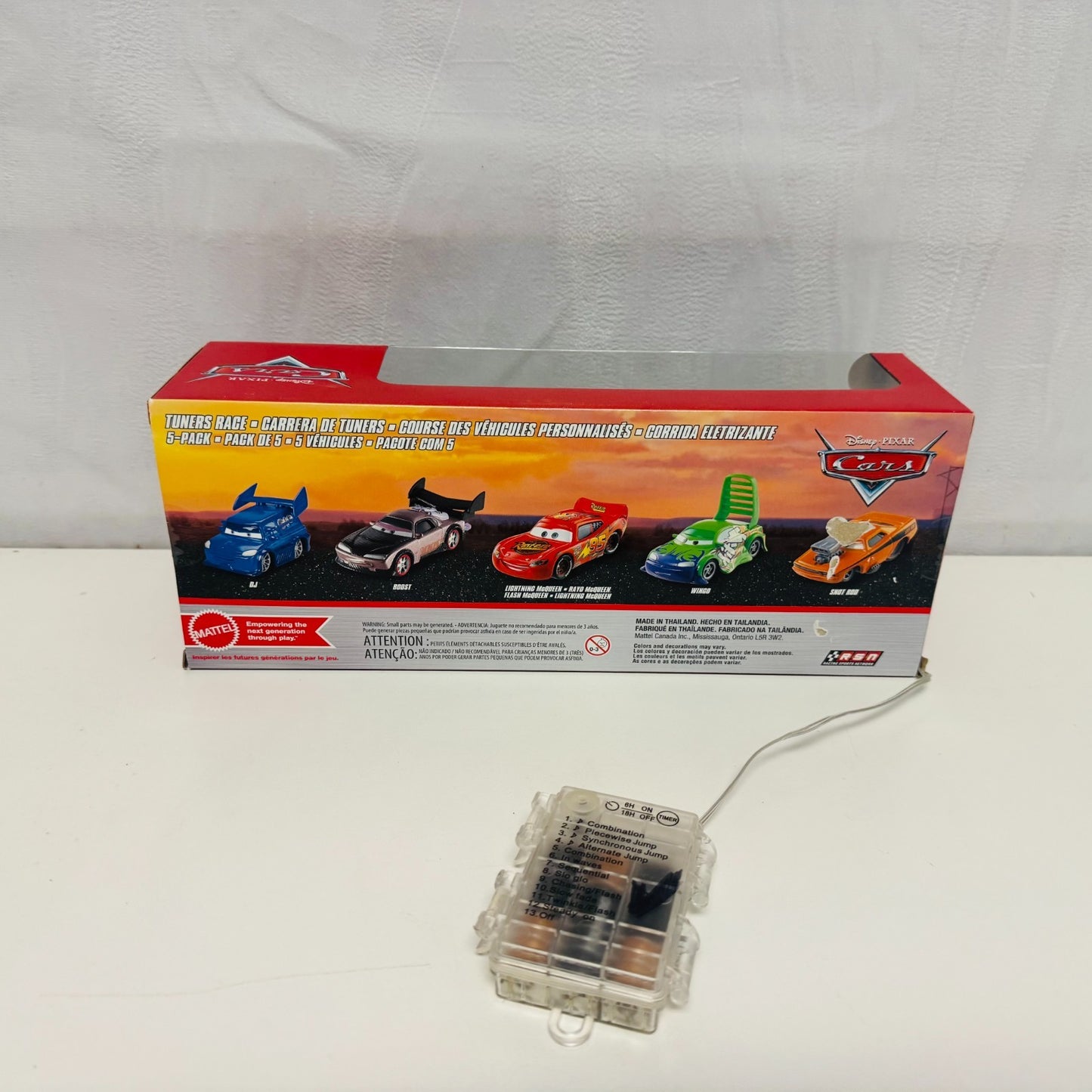 Disney Pixar Cars - TUNERS RACE 5-PK LIGHT UP BOX Boost Snot Rod DJ 1:55 Diecast