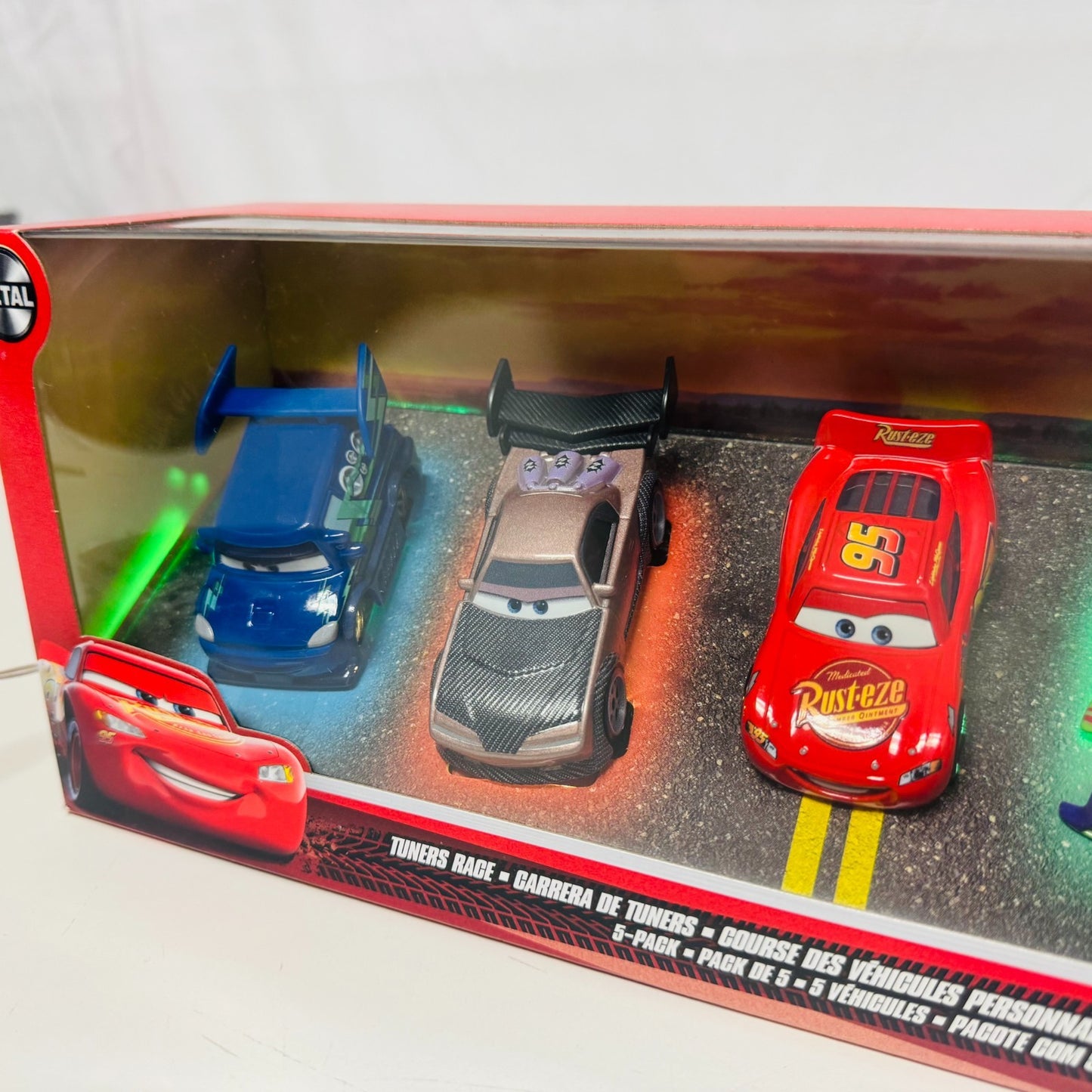 Disney Pixar Cars - TUNERS RACE 5-PK LIGHT UP BOX Boost Snot Rod DJ 1:55 Diecast