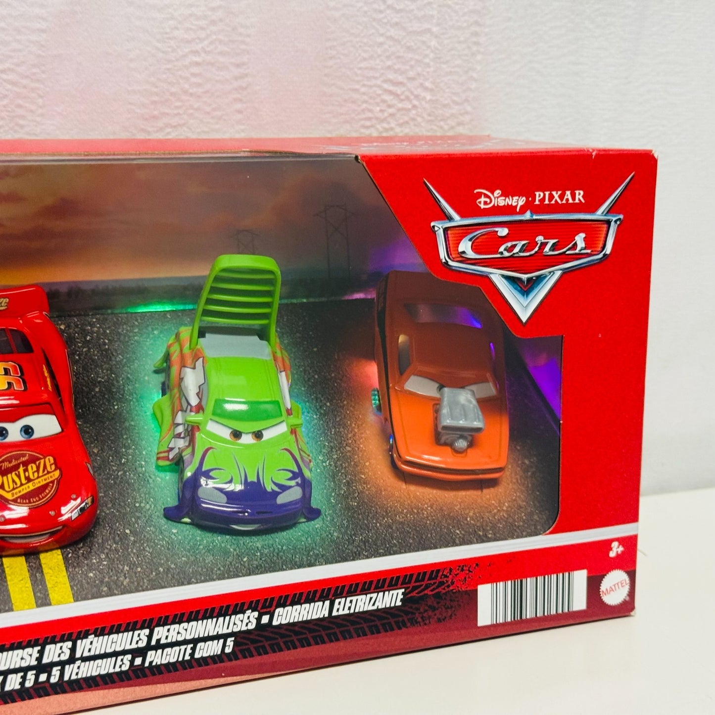 Disney Pixar Cars - TUNERS RACE 5-PK LIGHT UP BOX Boost Snot Rod DJ 1:55 Diecast
