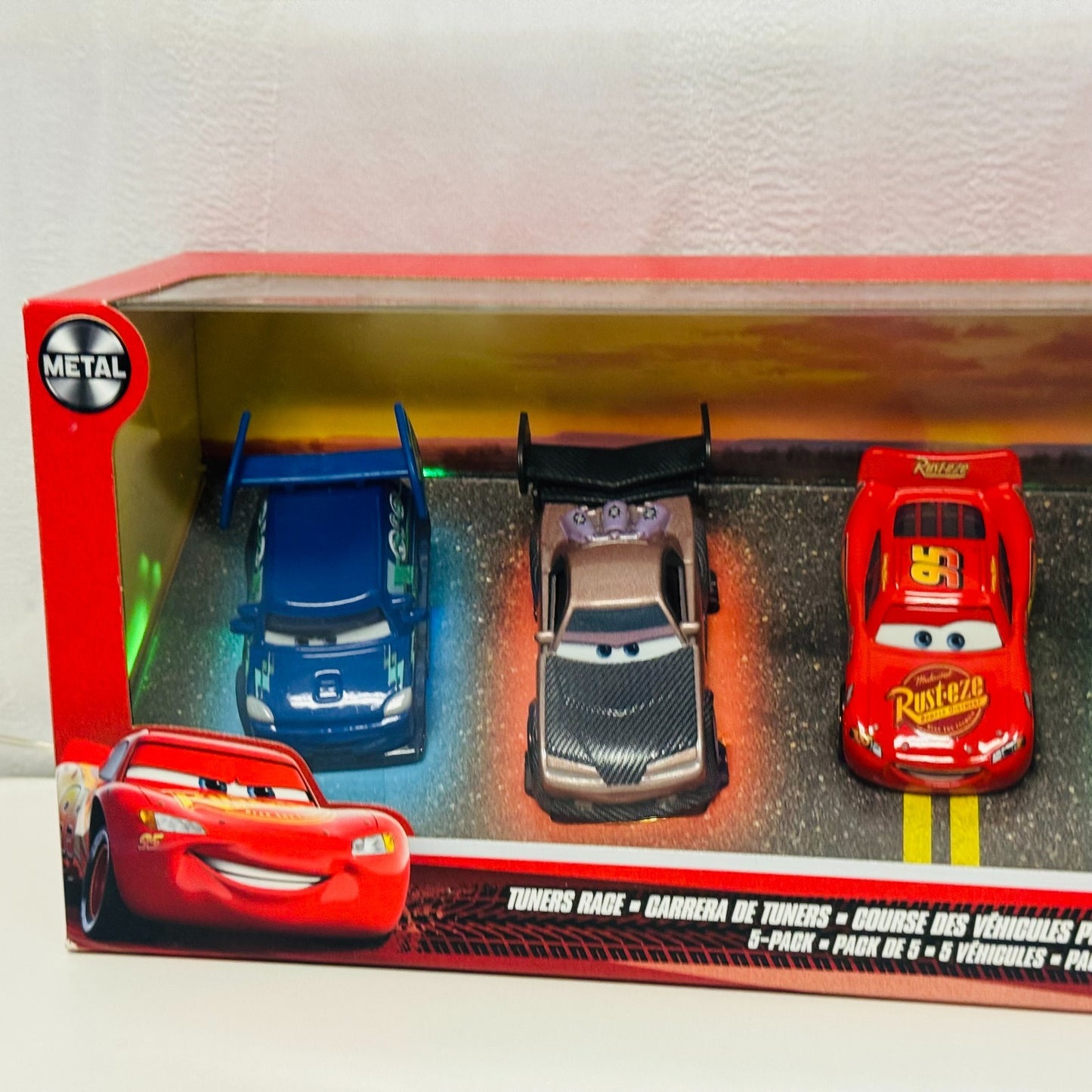 Disney Pixar Cars - TUNERS RACE 5-PK LIGHT UP BOX Boost Snot Rod DJ 1:55 Diecast