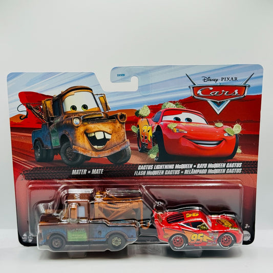 Disney Pixar Cars - MATER WITH TOW HOOK & CACTUS MCQUEEN 2024 - 1:55 Diecast