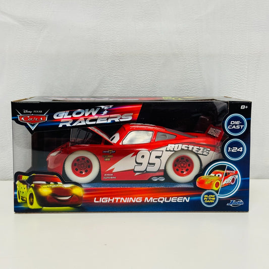 Disney Pixar Cars - JADA GLOW RACERS LIGHTNING MCQUEEN *VERY RARE*- 1:24 Diecast