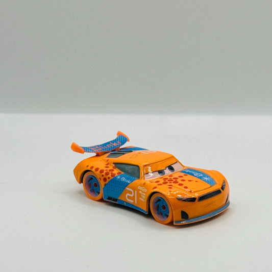 Disney Pixar Cars - GLOW RACERS RYAN LANEY (Glow In The Dark) - 1:55 Diecast