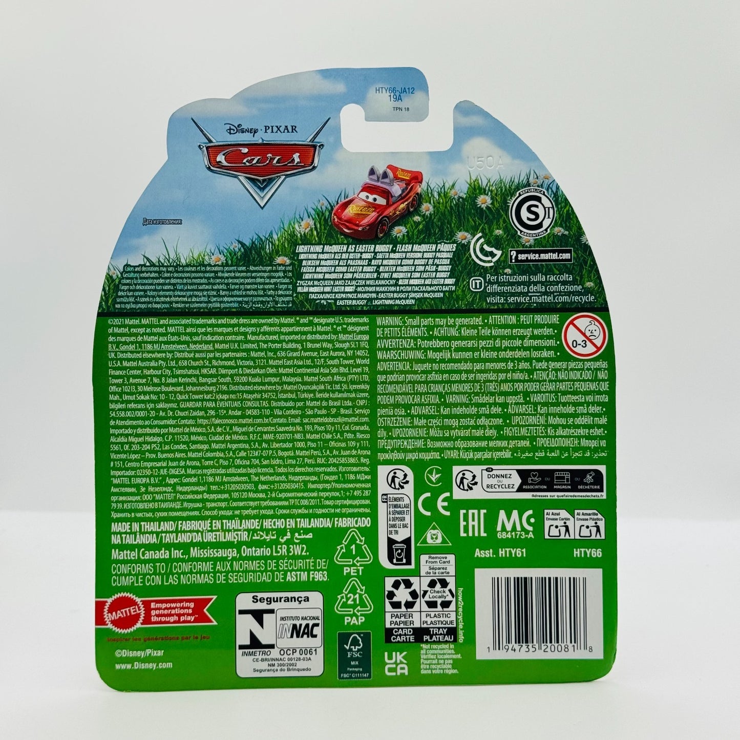 Disney Pixar Cars - LIGHTNING MCQUEEN AS EASTER BUGGY - 1:55 Diecast
