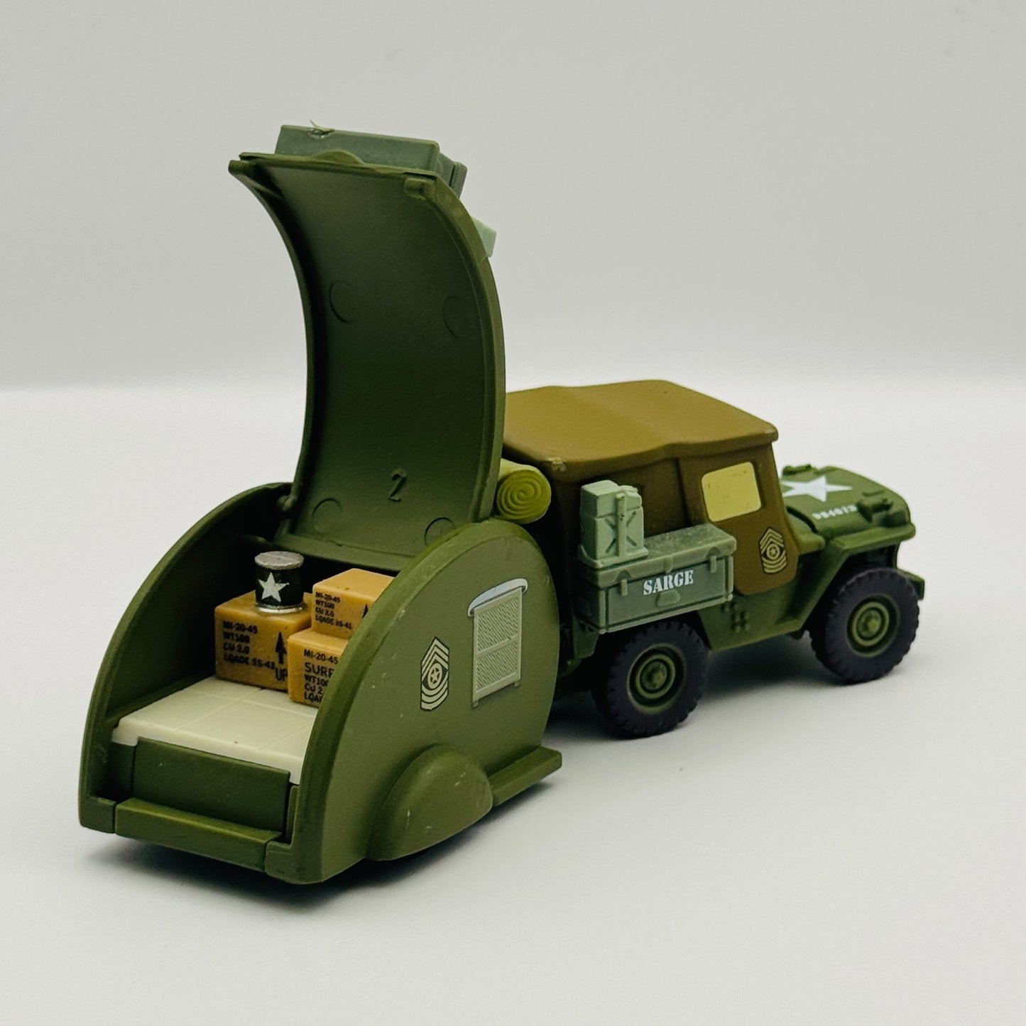 Disney Pixar Cars - ROAD TRIP SARGE & TRAILER RD TR1P - 1:55 Diecast *RARE*