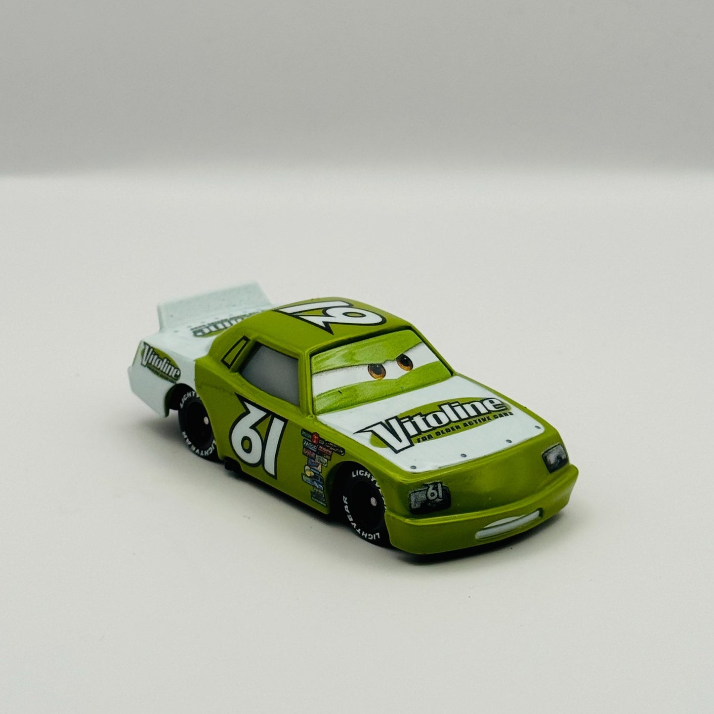 Disney Pixar Cars - JAMES CLEANAIR VITOLINE Rubber Tires Piston Cup 1:55 Diecast