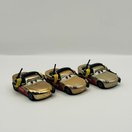 Disney Pixar Cars - 3 SHANNON SPOKES VARIANTS METALLIC GOLD BRONZE -1:55 Diecast