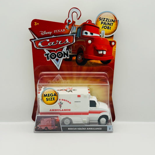 Disney Pixar Cars Toon - RESCUE SQUAD AMBULANCE Rescue Squad Mater- 1:55 Diecast