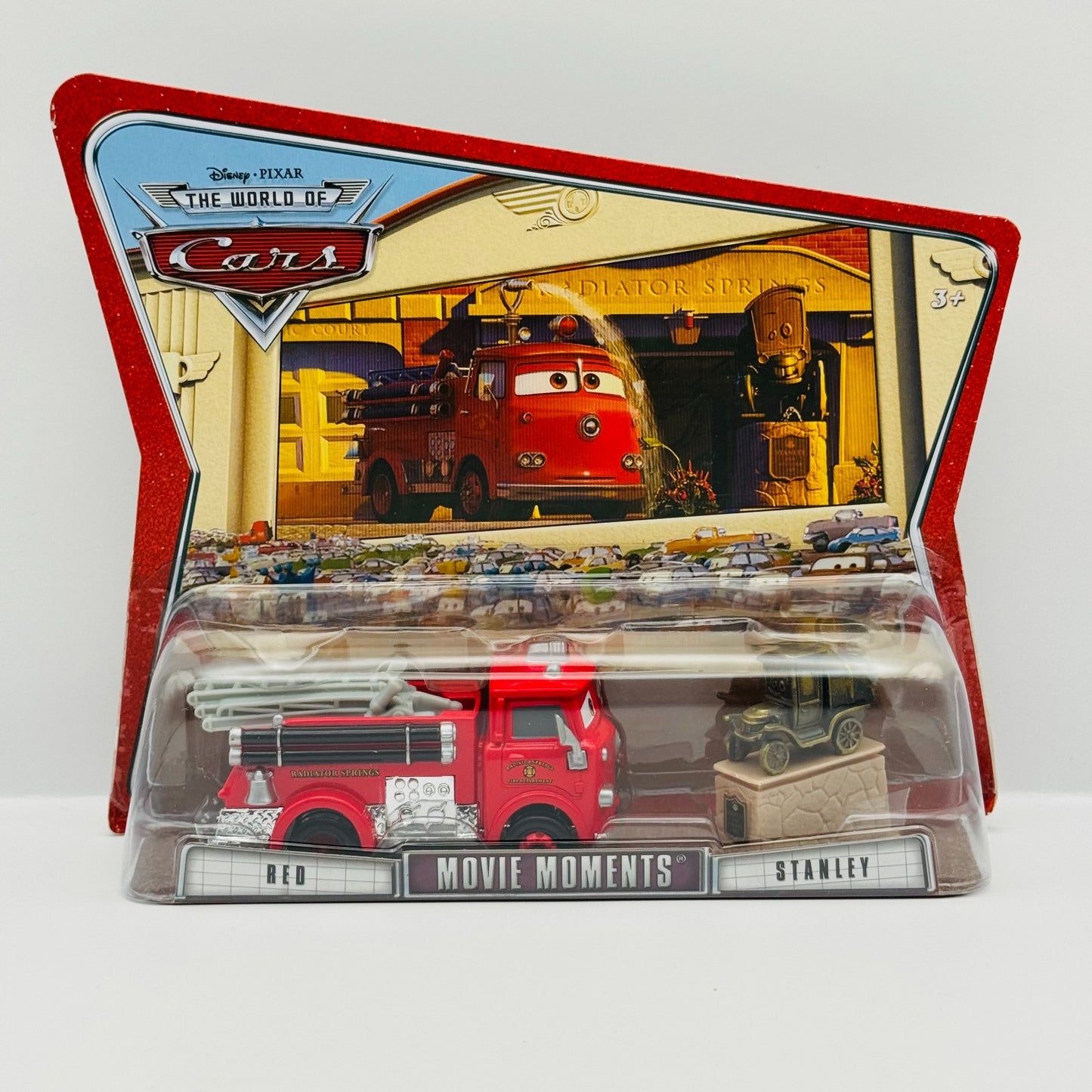 Disney Pixar Cars - RED FIRETRUCK & STANLEY World Of Cars 2008 - 1:55 Diecast