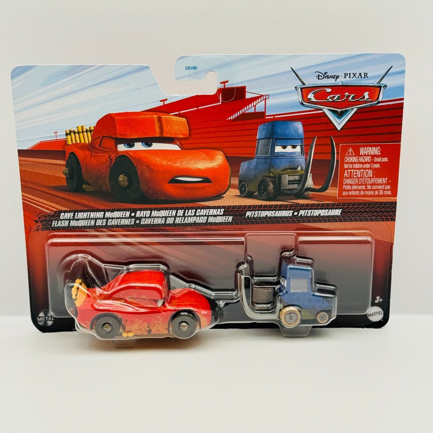 Disney Pixar Cars - CAVE MCQUEEN & PITSTOPOSARUS DINO On The Road - 1:55 Diecast