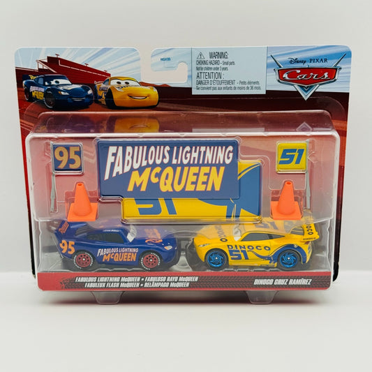 Disney Pixar Cars - ACCESSORY FABULOUS MCQUEEN & DINOCO CRUZ - 1:55 Diecast
