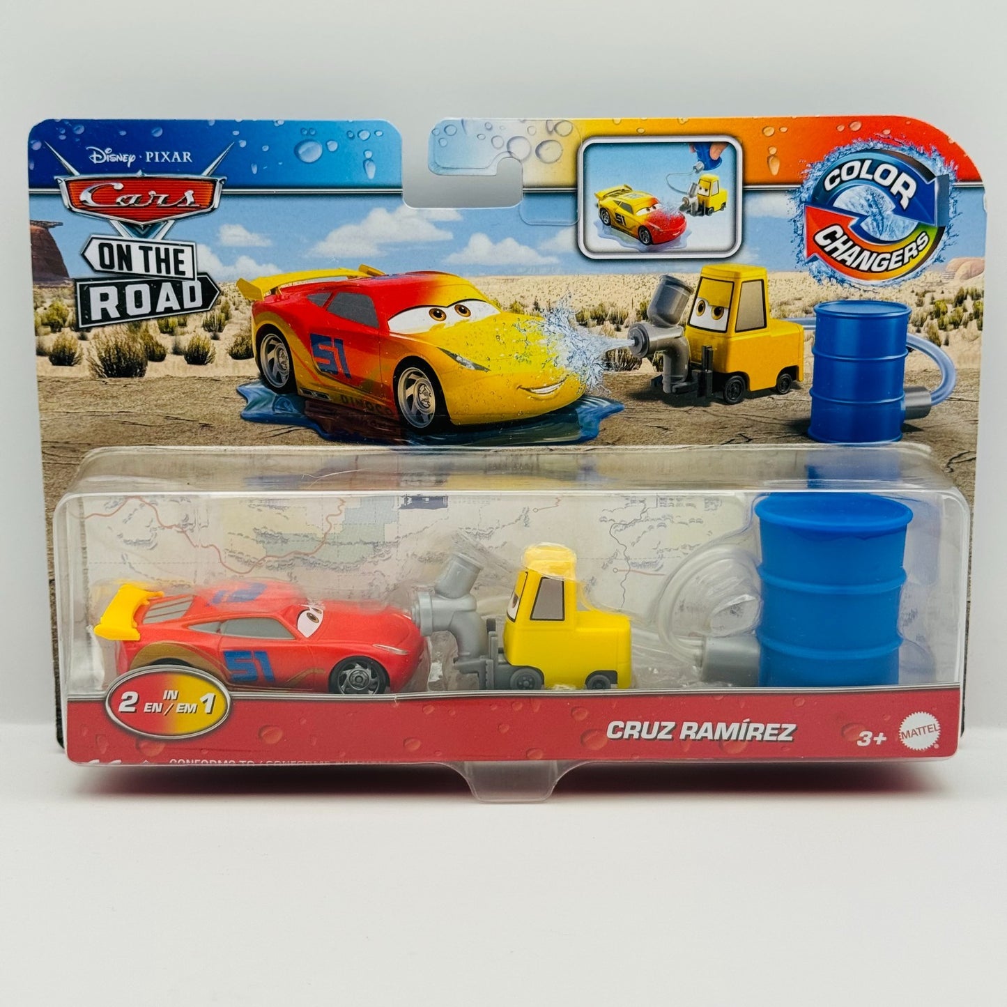 Disney Pixar Cars - COLOR CHANGERS CARS ON THE ROAD CRUZ & PITTY - 1:55 Scale