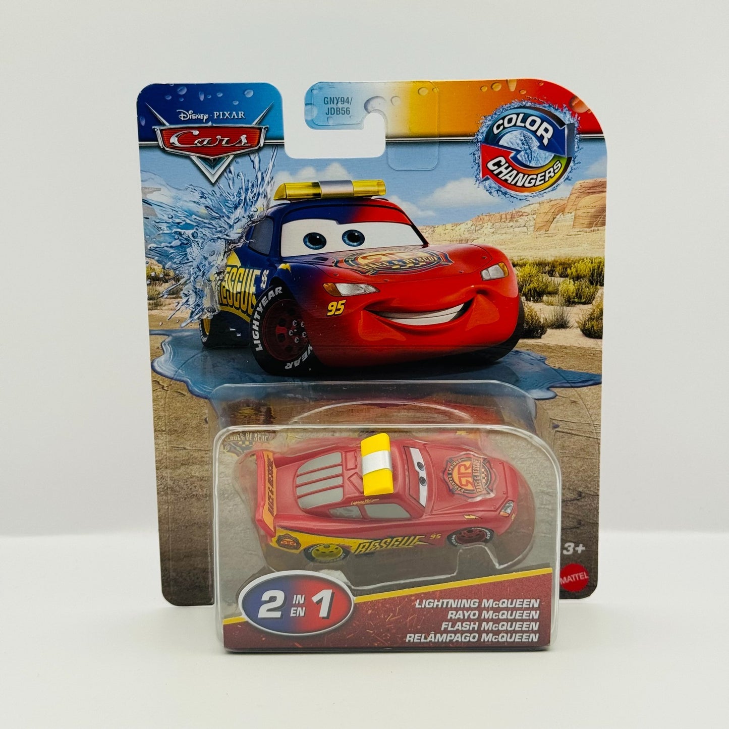 Disney Pixar Cars - COLOR CHANGERS RACE & RESCUE LIGHTNING MCQUEEN - 1:55 Scale