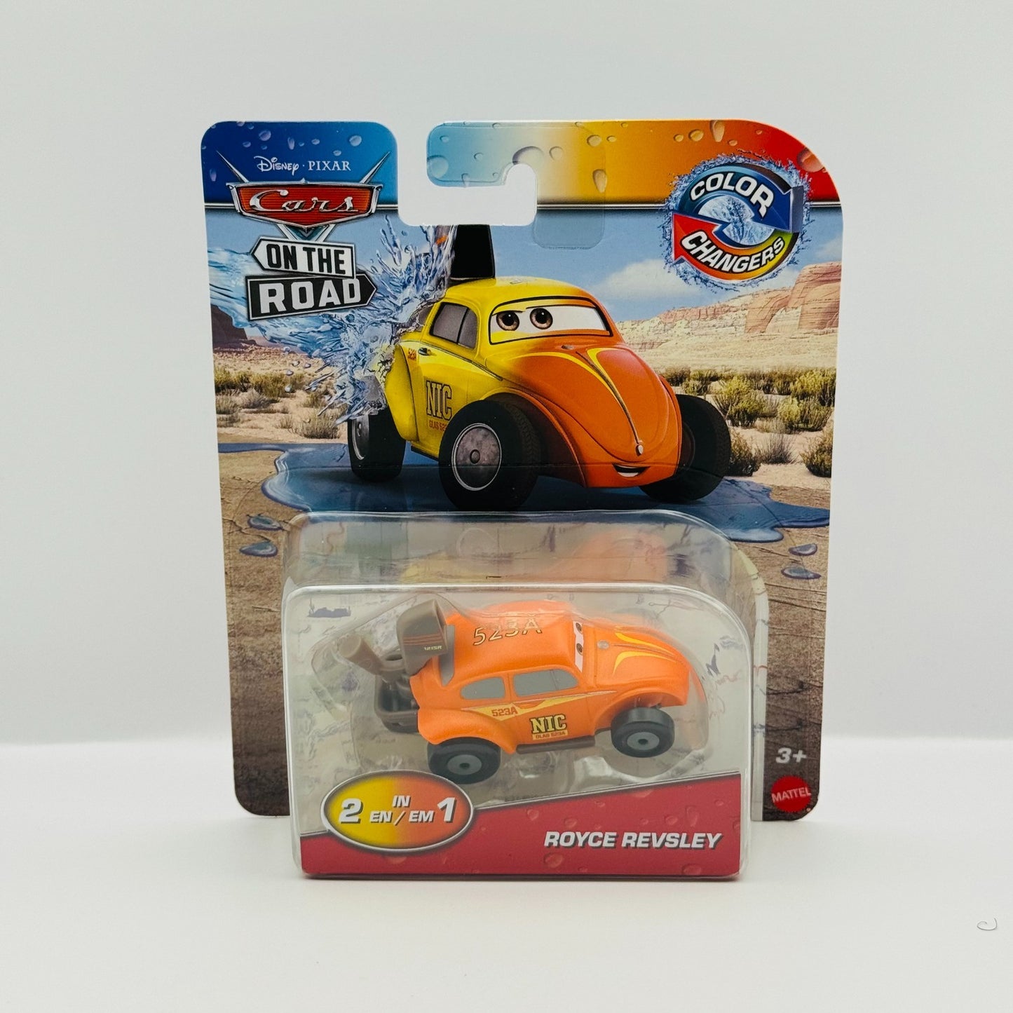 Disney Pixar Cars - COLOR CHANGERS ROYCE REVSLEY RED YELLOW - 1:55 Scale