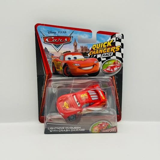 Disney Pixar Cars - McQUEEN WITH CRASH DAMAGE QUICK CHANGERS 2012 - 1:55 Scale