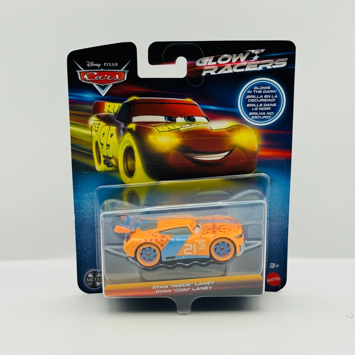 Disney Pixar Cars - GLOW RACERS RYAN LANEY (Glow In The Dark) - 1:55 Diecast