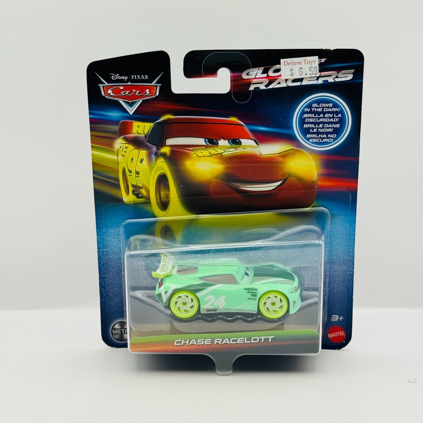Disney Pixar Cars - GLOW RACERS CHASE RACELOTT (Glow In The Dark) - 1:55 Diecast