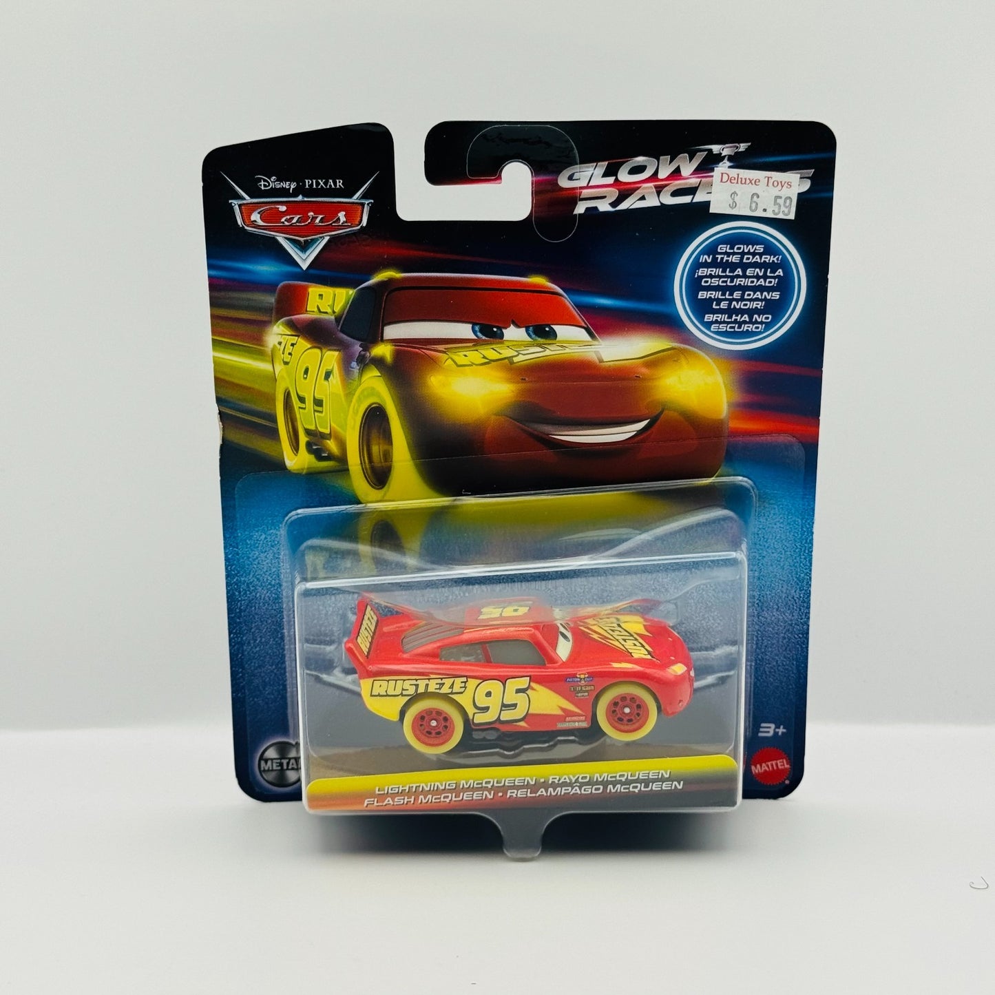 Disney Pixar Cars - GLOW RACERS LIGHTNING MCQUEEN Glow In The Dark -1:55 Diecast