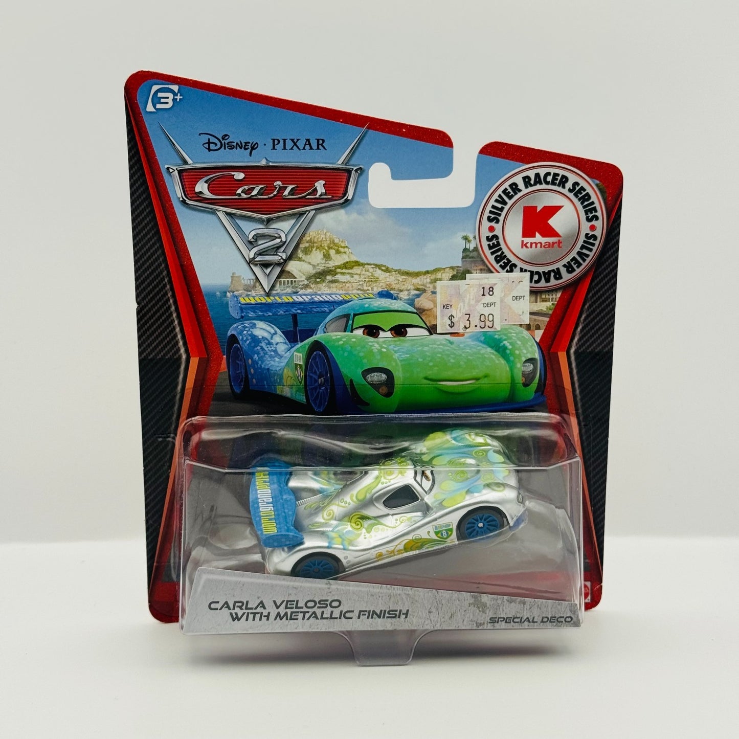 Disney Pixar Cars - SILVER CARLA VELOSO WITH METALLIC FINISH 2012 - 1:55 Diecast