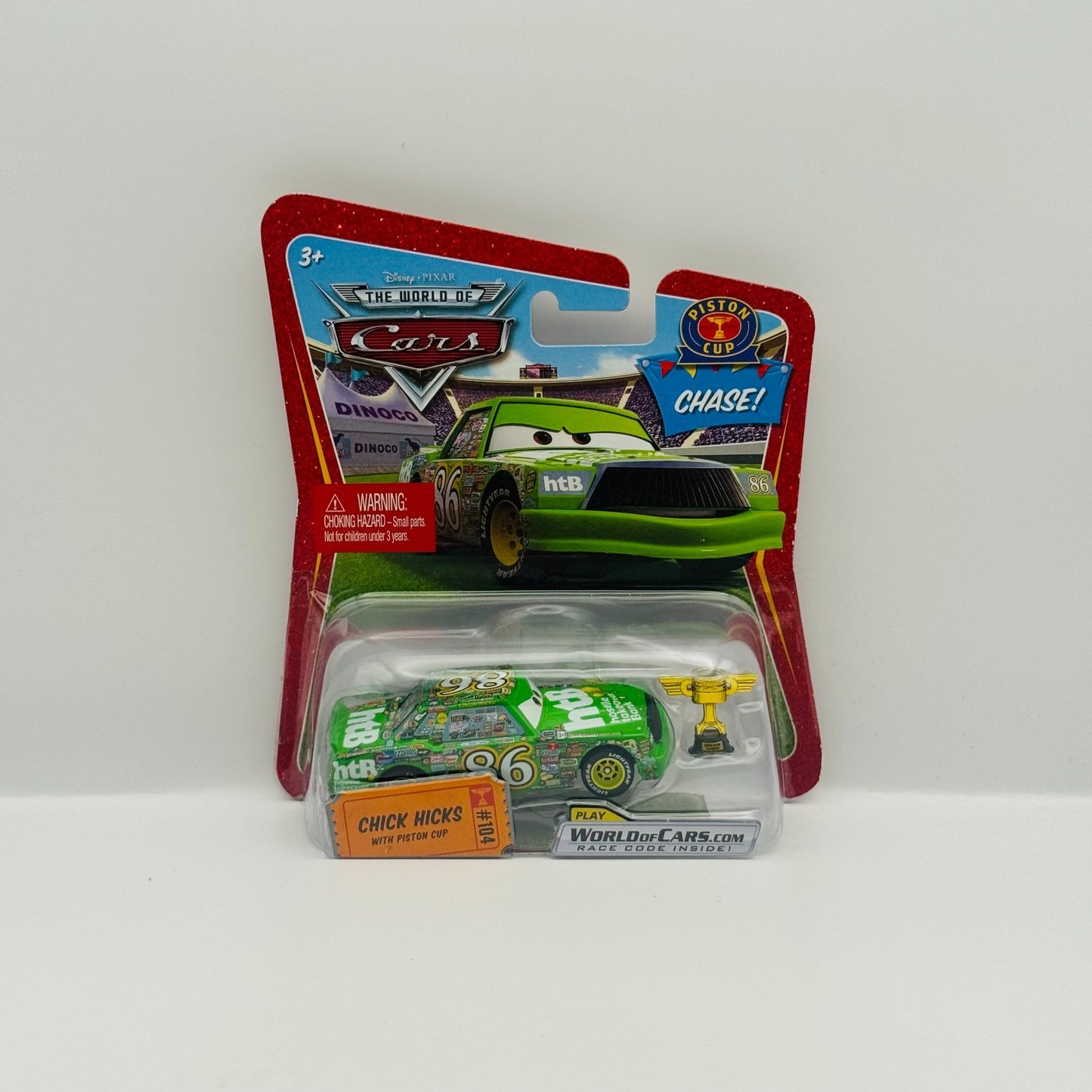 Disney Pixar Cars - CHICK HICKS WITH PISTON CUP Race O Rama 2009 - 1:55 Diecast