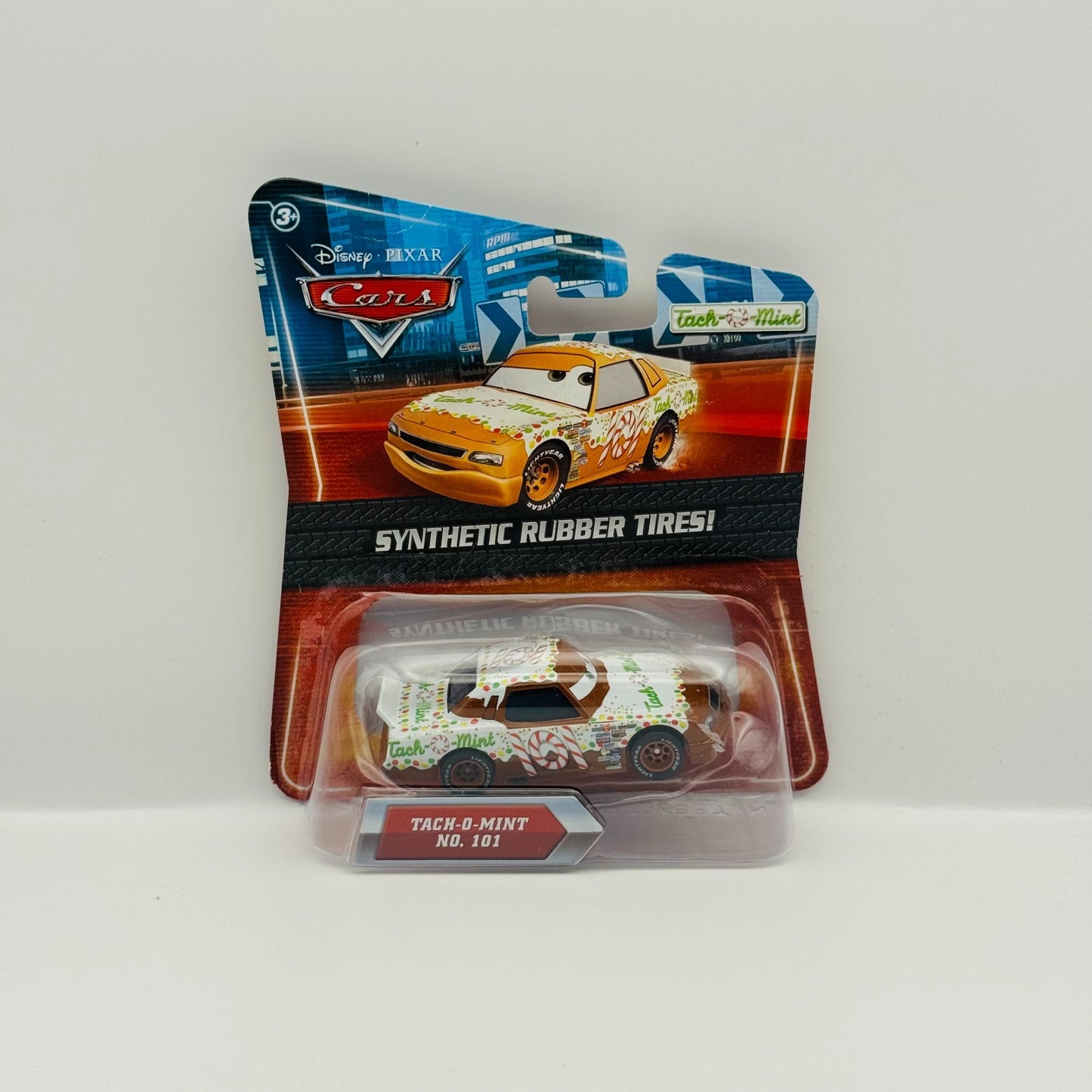 Disney Pixar Cars - TACH O MINT GREG CANDYMAN Rubber Tires Piston - 1:55 Diecast