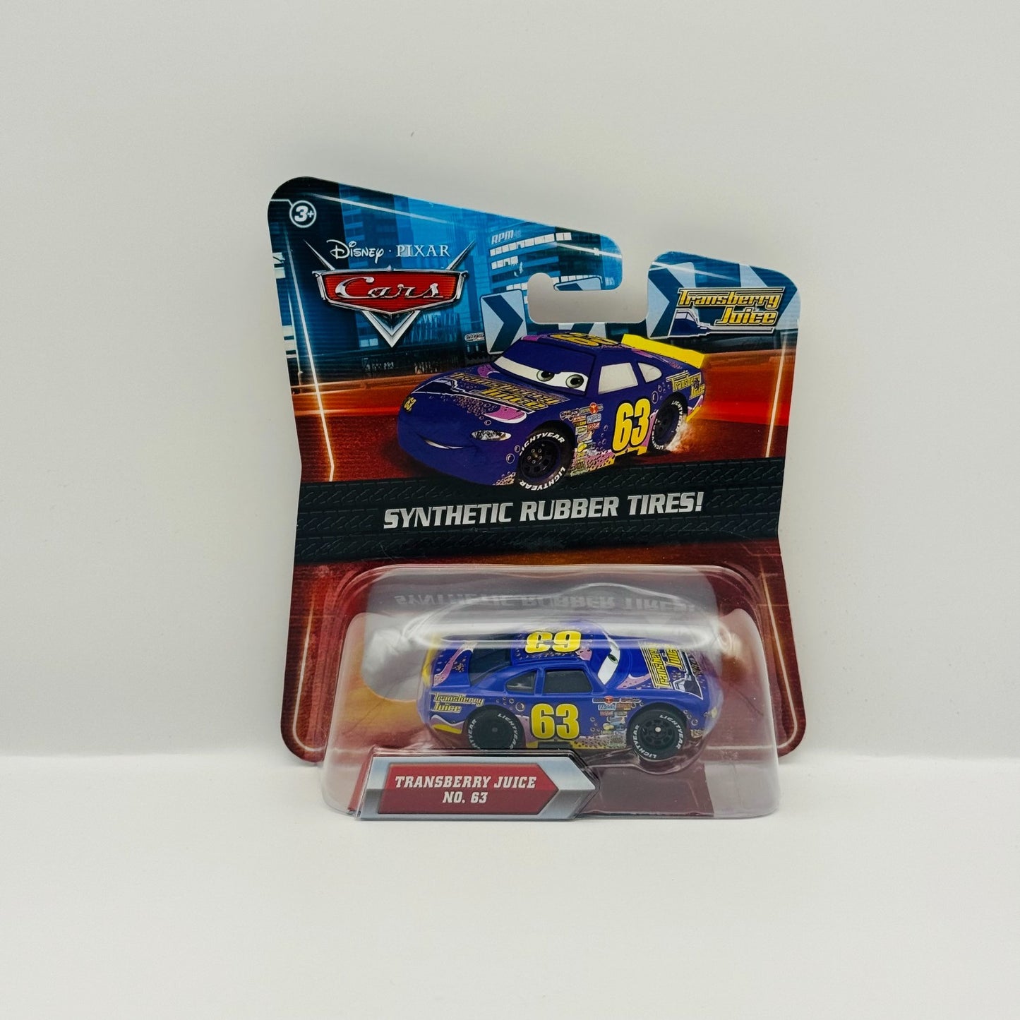 Disney Pixar Cars - LEE REVKINS TRANSBERRY JUICE Rubber Tires 1:55 Diecast