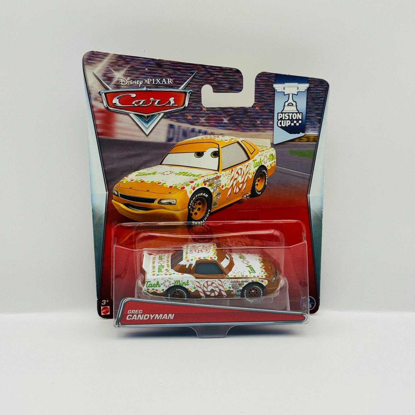 Disney Pixar Cars - TACH O MINT GREG CANDYMAN Piston Cup 2015 - 1:55 Diecast