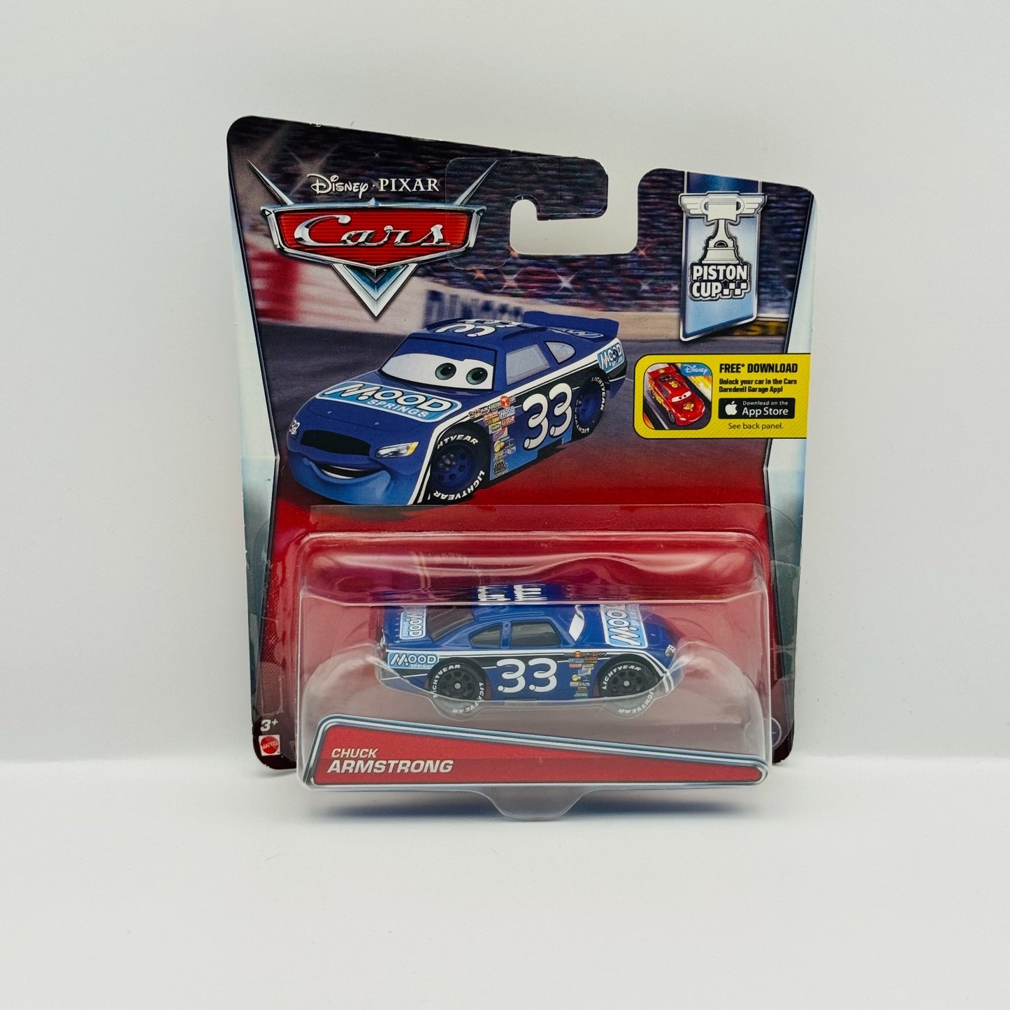 Disney Pixar Cars - MOOD SPRINGS CHUCK ARMSTRONG Piston Cup 2016 - 1:55 Diecast
