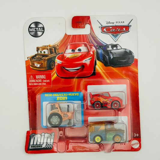 Disney Pixar Cars - Mini Racers TRACTOR CARS 1 MCQUEEN MATER 3-PK - Diecast