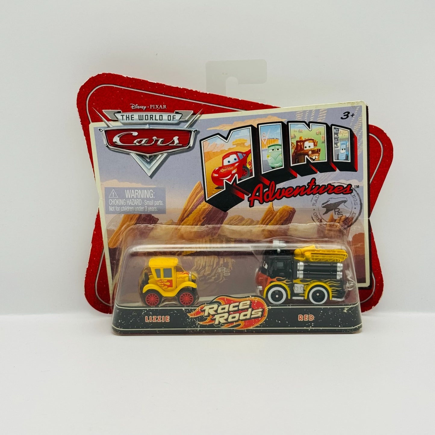 Disney Pixar Cars - Mini Adventures YELLOW LIZZIE & RED - Race Rods
