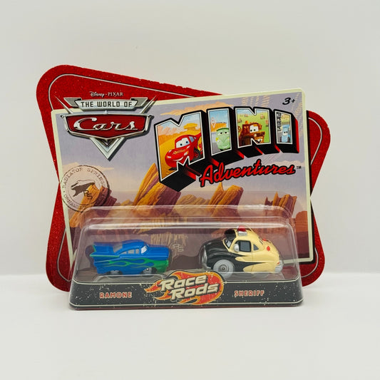 Disney Pixar Cars - Mini Adventures BLUE RAMONE & SHERIFF - Race Rods
