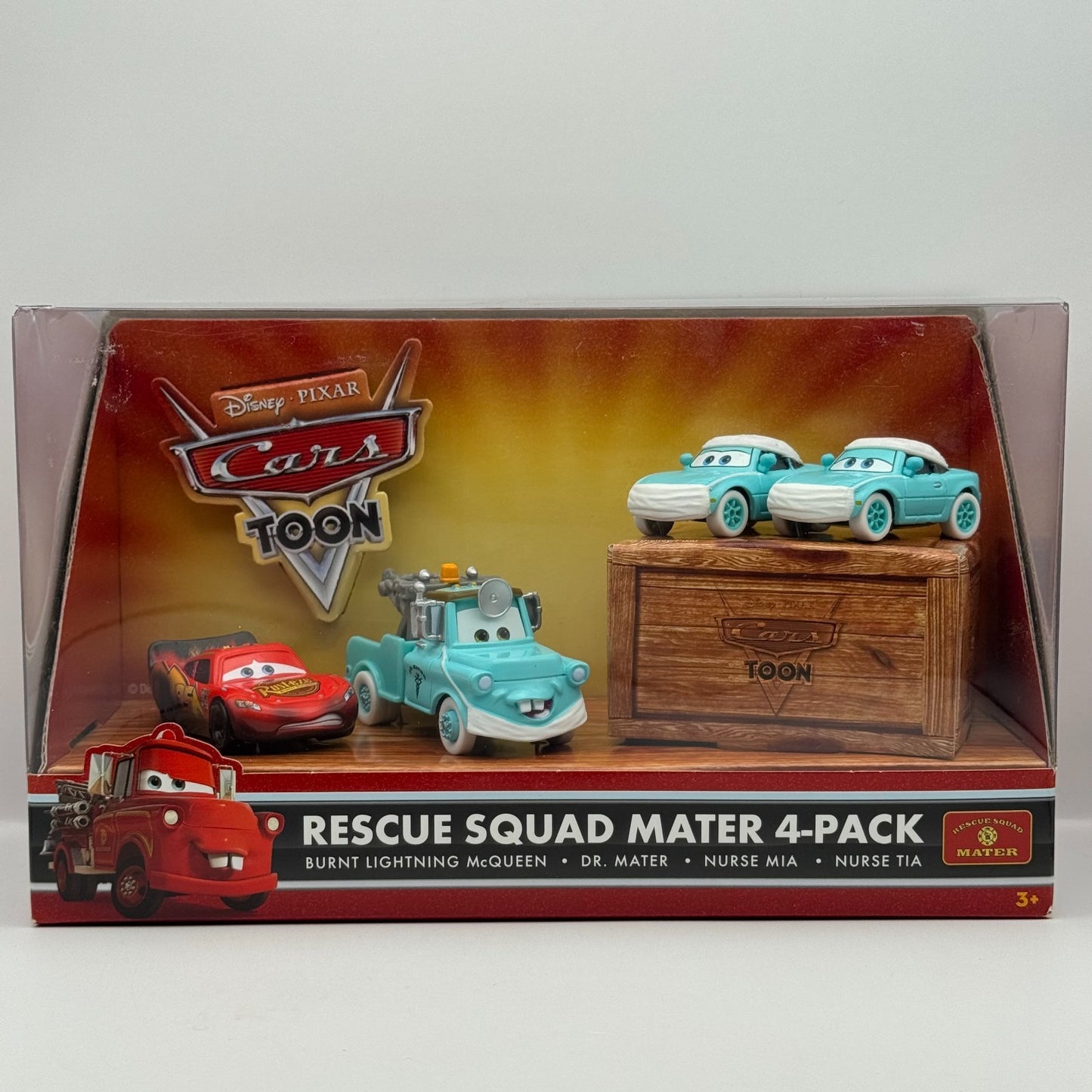 Disney Pixar Cars - RESCUE SQUAD MATER 4-PK NURSE MIA TIA DR MATER 1:55 Diecast
