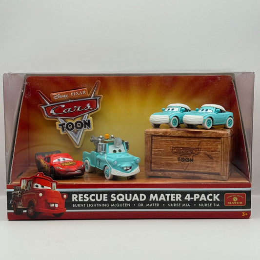 Disney Pixar Cars - RESCUE SQUAD MATER 4-PK NURSE MIA TIA DR MATER 1:55 Diecast
