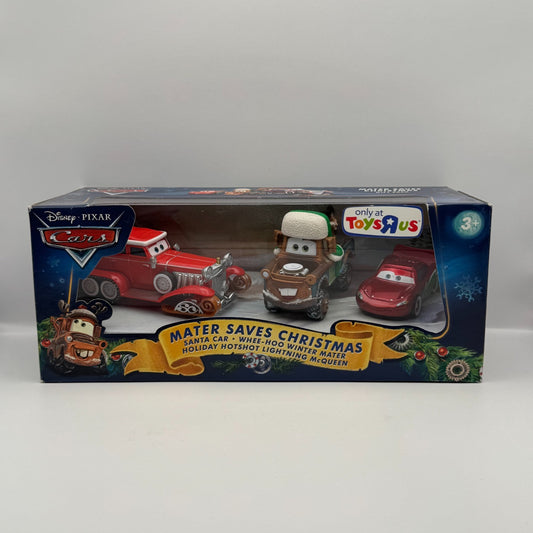 Disney Pixar Cars - MATER SAVES CHRISTMAS 3-PK W/ SANTA CAR 2010 - 1:55 Diecast