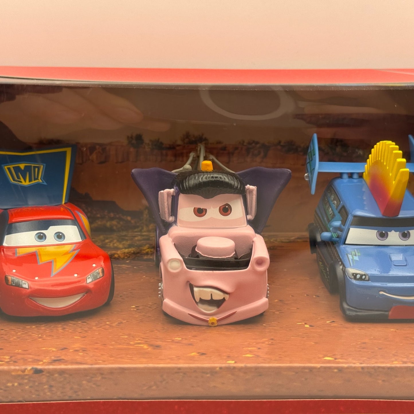 Disney Pixar Cars HALLOWEEN CLOWN RED DJ DRACULA MATER Disney Store 1:43 Diecast
