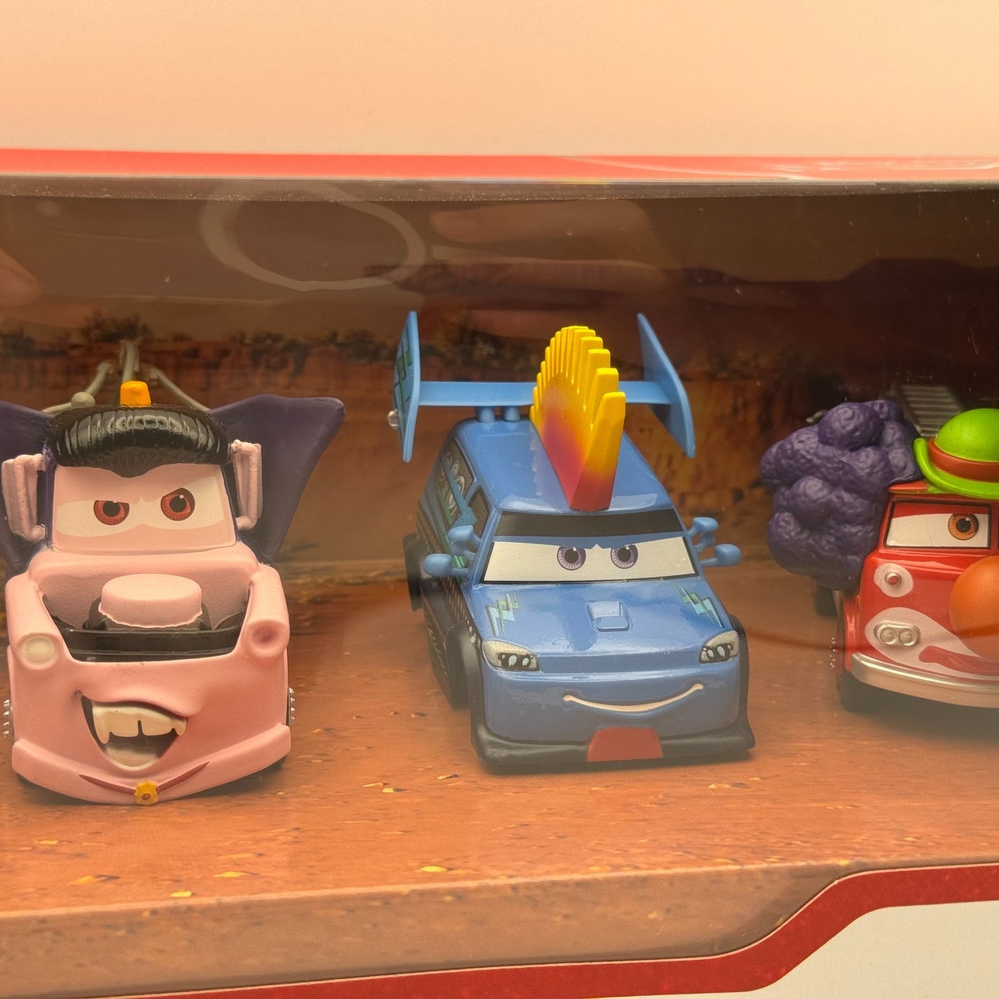 Disney Pixar Cars HALLOWEEN CLOWN RED DJ DRACULA MATER Disney Store 1:43 Diecast