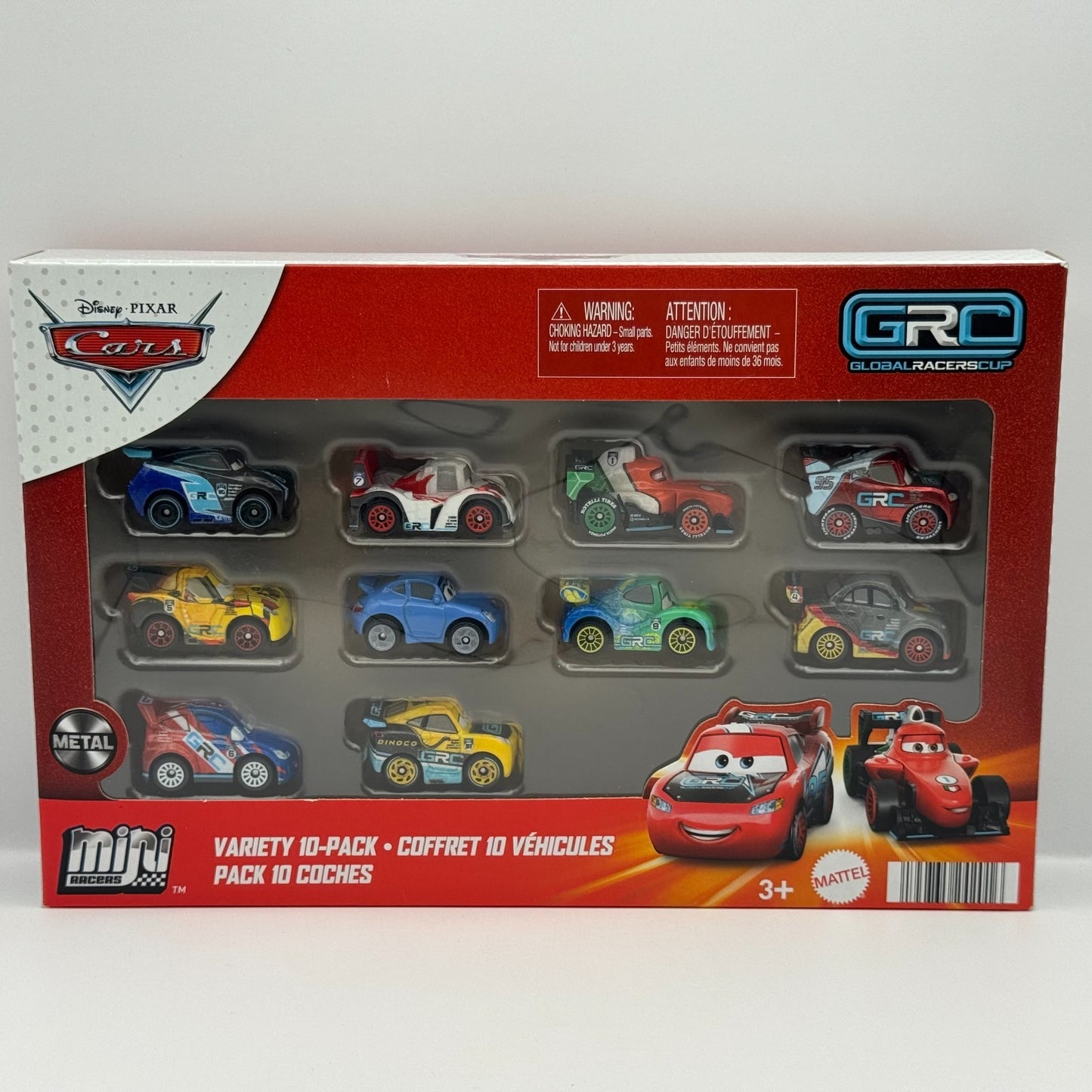 Disney Pixar Cars - Mini Racers GRC RACERS 10-PK METALLIC GRC MCQUEEN - Diecast