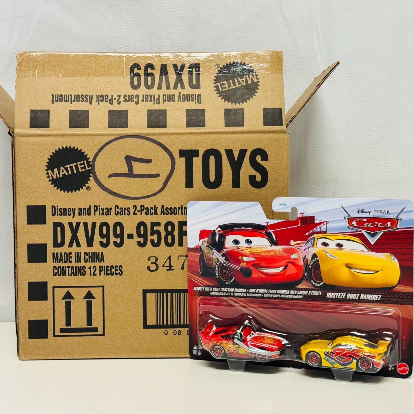 Disney Pixar Cars - 2026 CASE F 12 2-PACKS RED MCQUEEN WITH HEADSET 1:55 Diecast