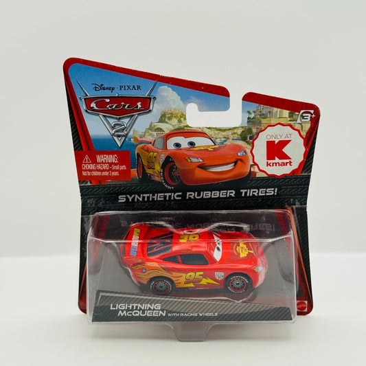 Disney Pixar Cars - WGP LIGHTNING MCQUEEN RUBBER TIRES Cars 2 2011- 1:55 Diecast