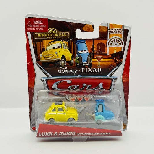 Disney Pixar Cars - LUIGI & GUIDO WITH SHAKER & GLASSES 2013 - 1:55 Diecast