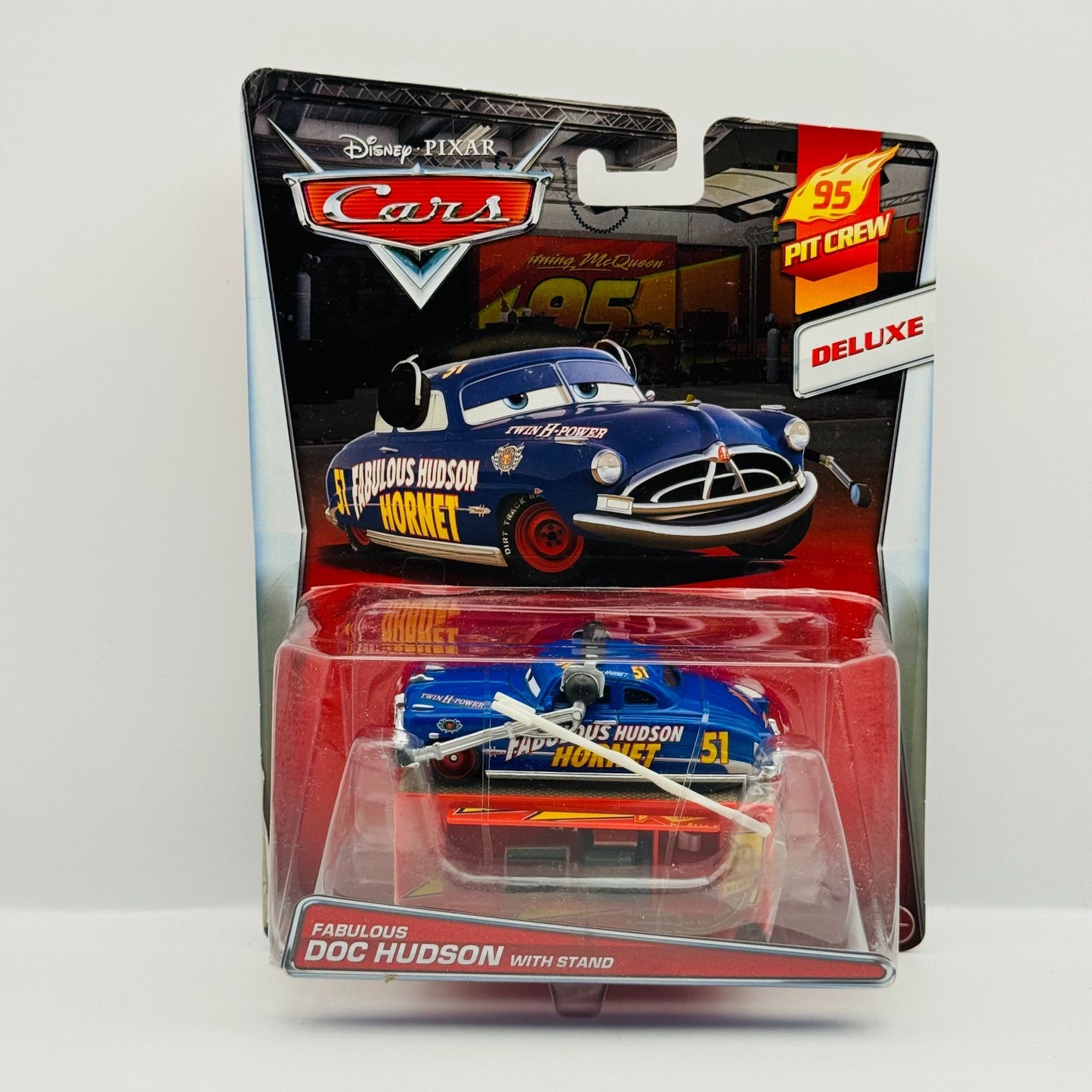 Disney Pixar Cars - FABULOUS DOC HUDSON WITH STAND Deluxe 2015 - 1:55 Diecast