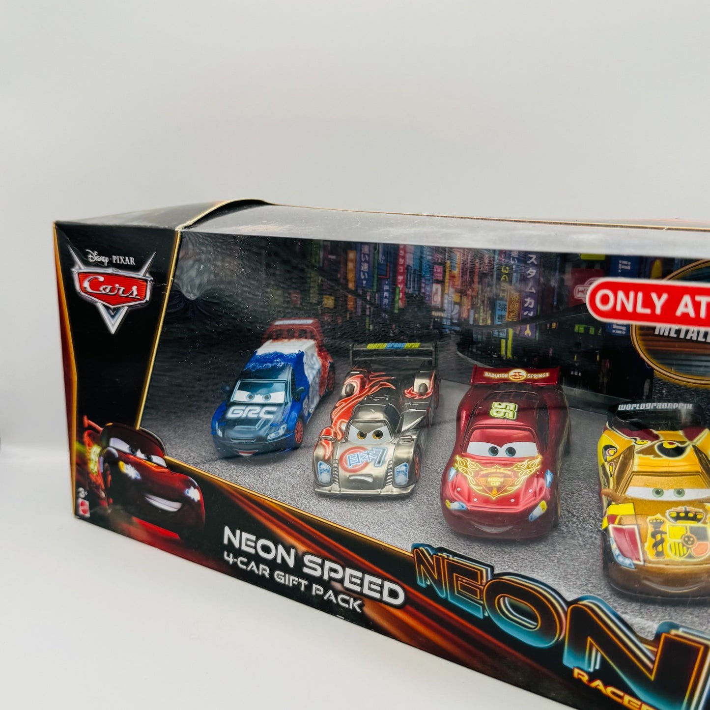 Disney Pixar Cars - NEON SPEED 4-PK NEON RACERS SHU MIGUEL MCQUEEN- 1:55 Diecast