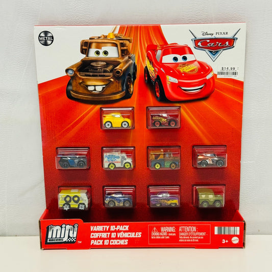 Disney Pixar Cars - Mini Racers VARIETY 10 PACK RUST-EZE MCQUEEN DR DAMAGE ARVY