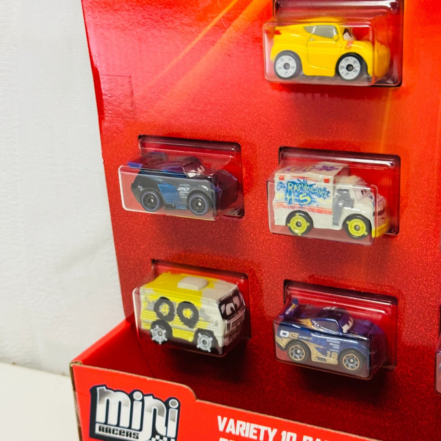 Disney Pixar Cars - Mini Racers VARIETY 10 PACK RUST-EZE MCQUEEN DR DAMAGE ARVY