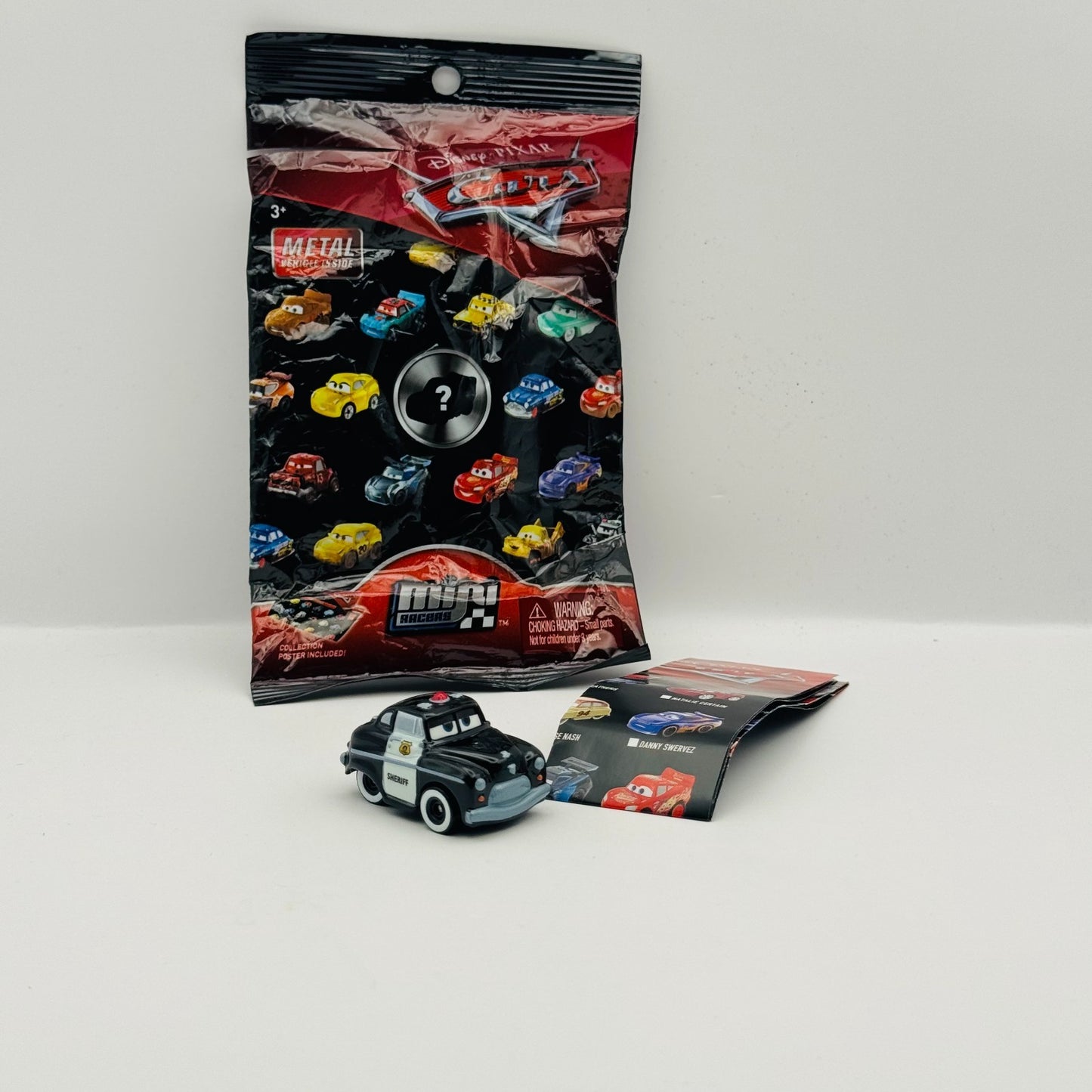 Disney Pixar Cars - Mini Racers SHERIFF WITH POSTER - Diecast