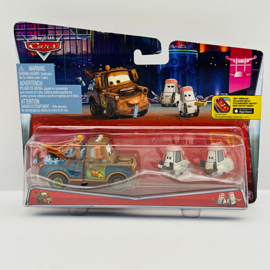Disney Pixar Cars MATER WITH ALLINOL CANS EDAMAME & DAISU TSASHIMI 1:55 Diecast