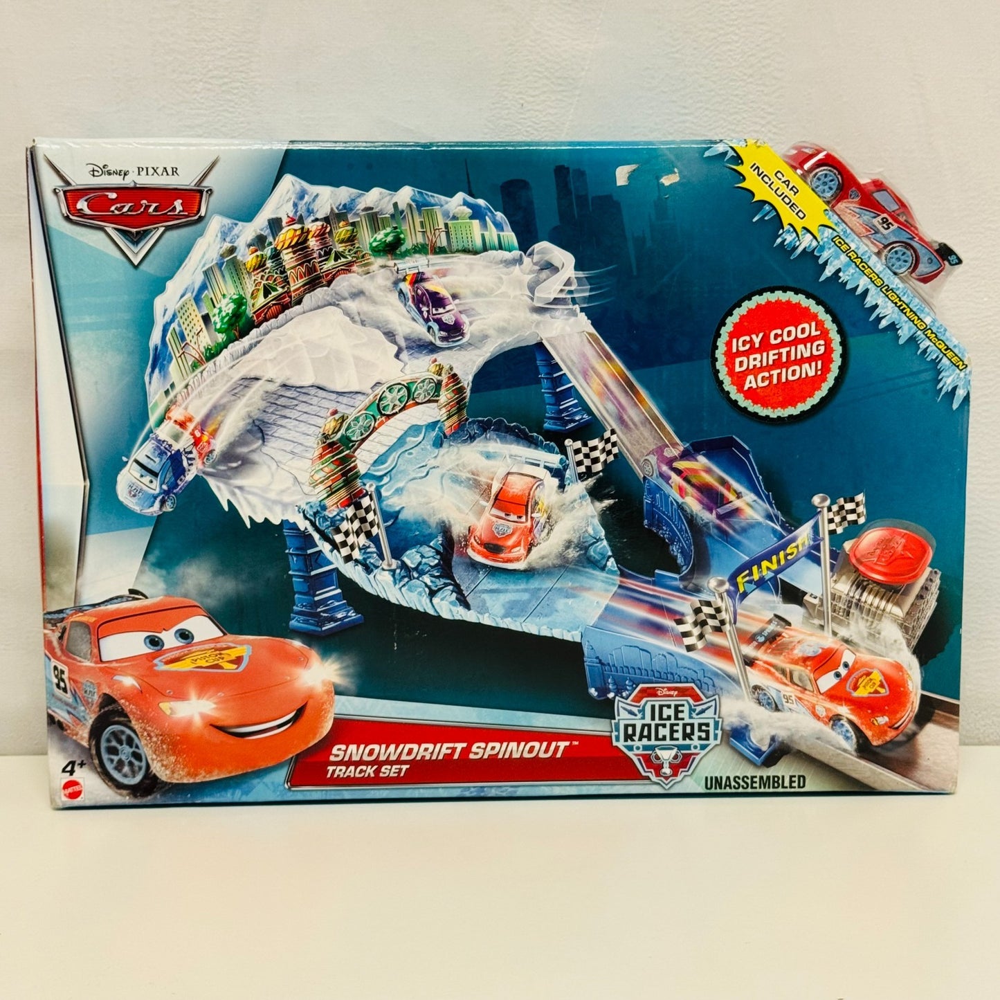 Disney Pixar Cars - ICE RACERS SNOWDRIFT SPINOUT TRACK SET - 1:55 Scale