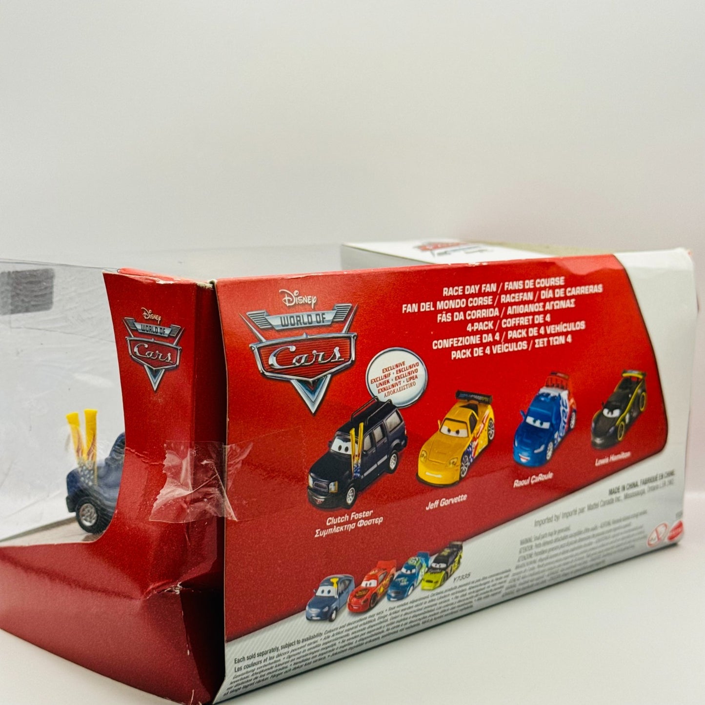 Disney Pixar Cars - RACE DAY FAN 4-CAR GIFT PK CLUTCH FOSTER LEWIS- 1:55 Diecast