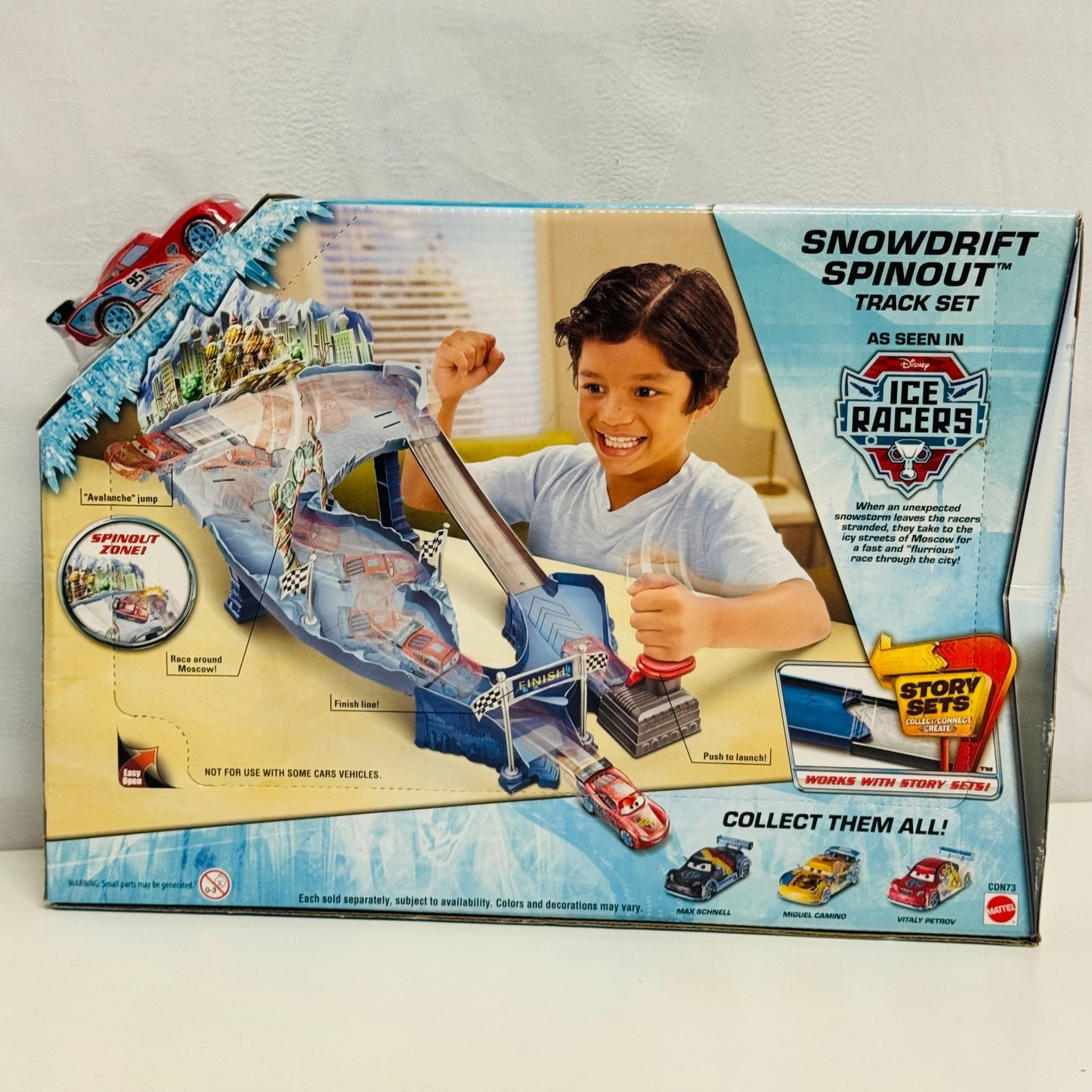 Disney Pixar Cars - ICE RACERS SNOWDRIFT SPINOUT TRACK SET - 1:55 Scale